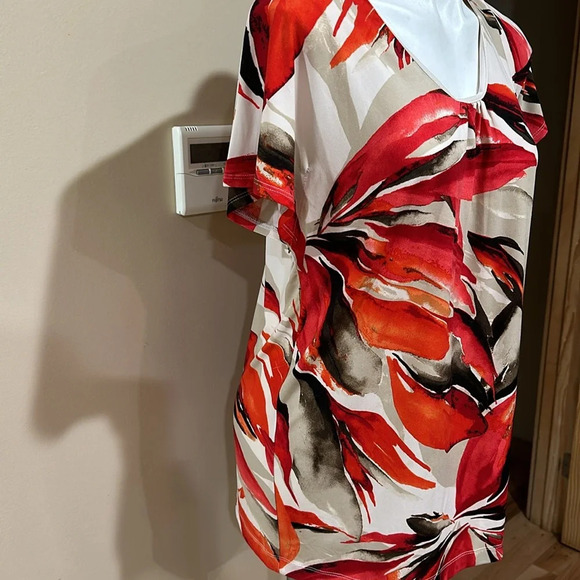 Dana Buchman Cap Sleeve Floral  to - Picture 2 of 8